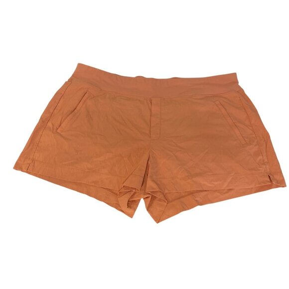 Athleta Trekkie North Shorts Womens 22 Orange Lightweight Stretch Casual Wear - Picture 1 of 4